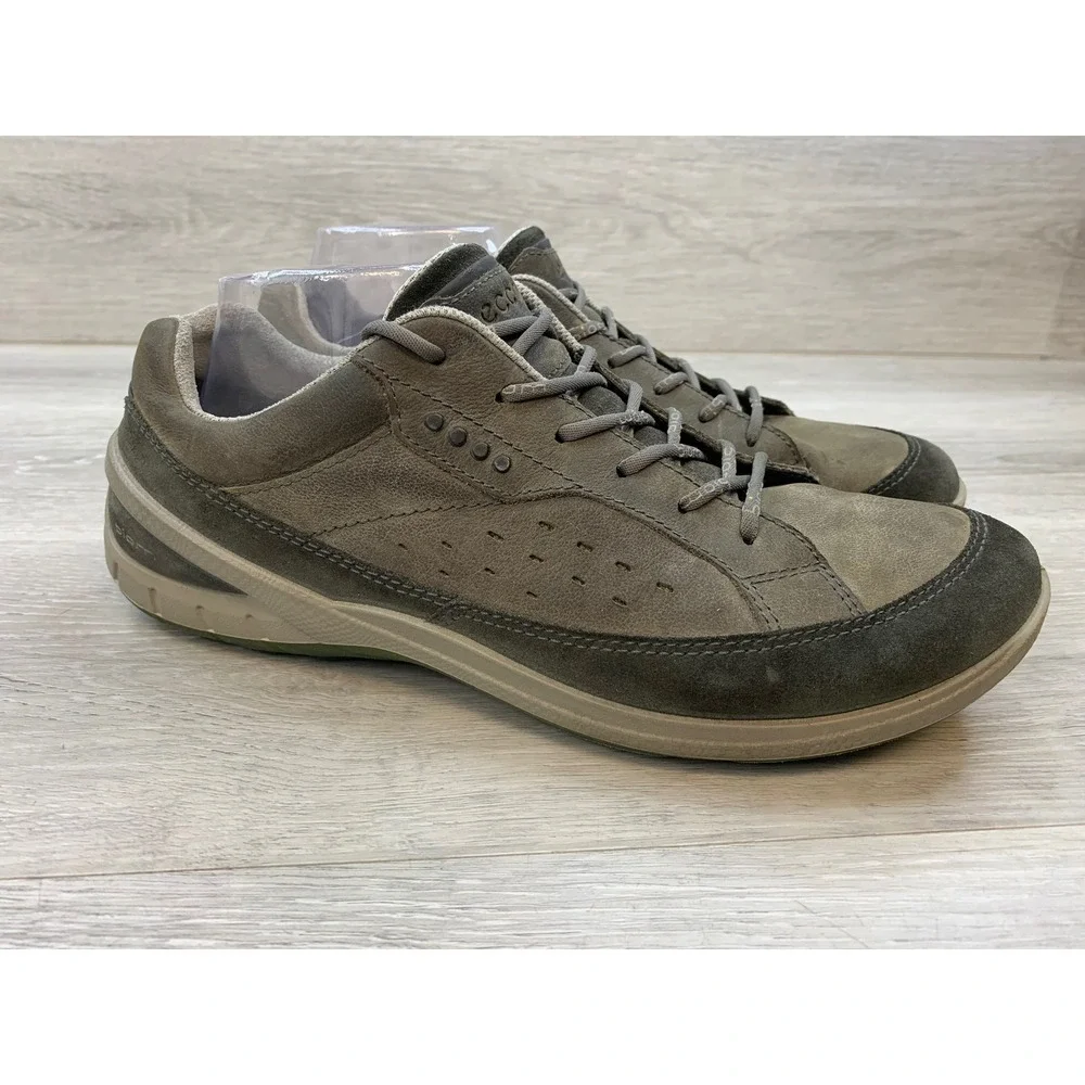 ECCO Biom Natural Motion Mens' 12 Olive Green Brown Leather Shoes Sneakers